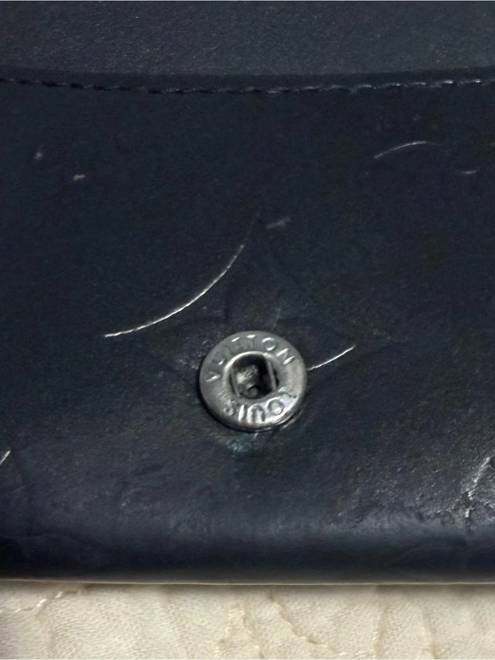 Louis Vutton “Vernis Matt” Black leather compact card/money holder!